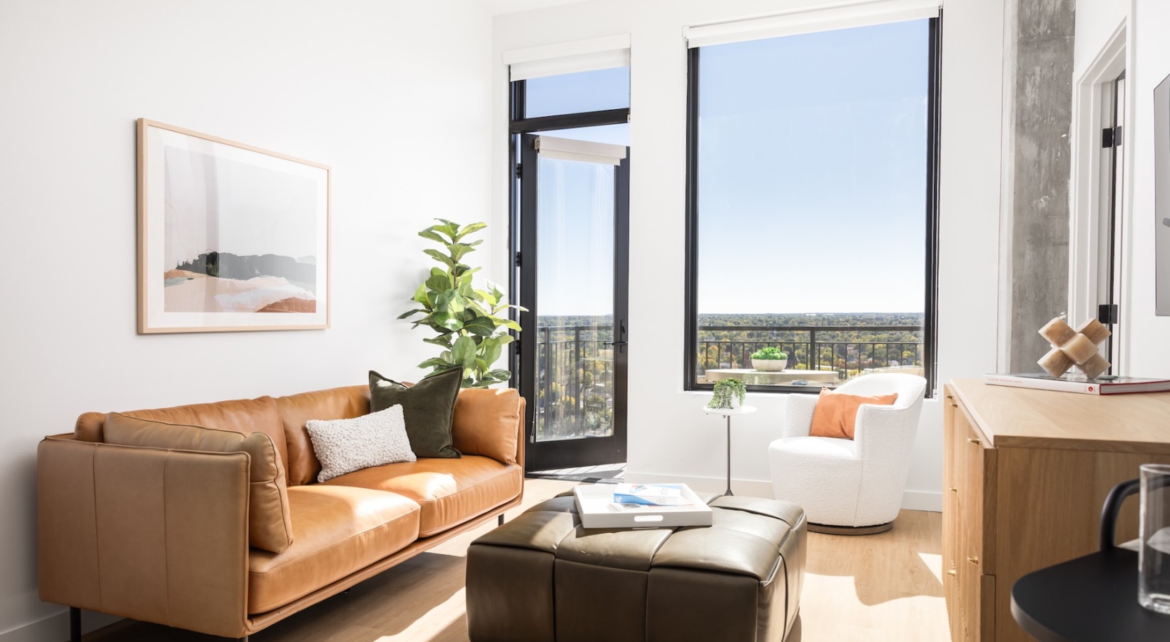 Gorgeous natural light in your living space living room with large windows