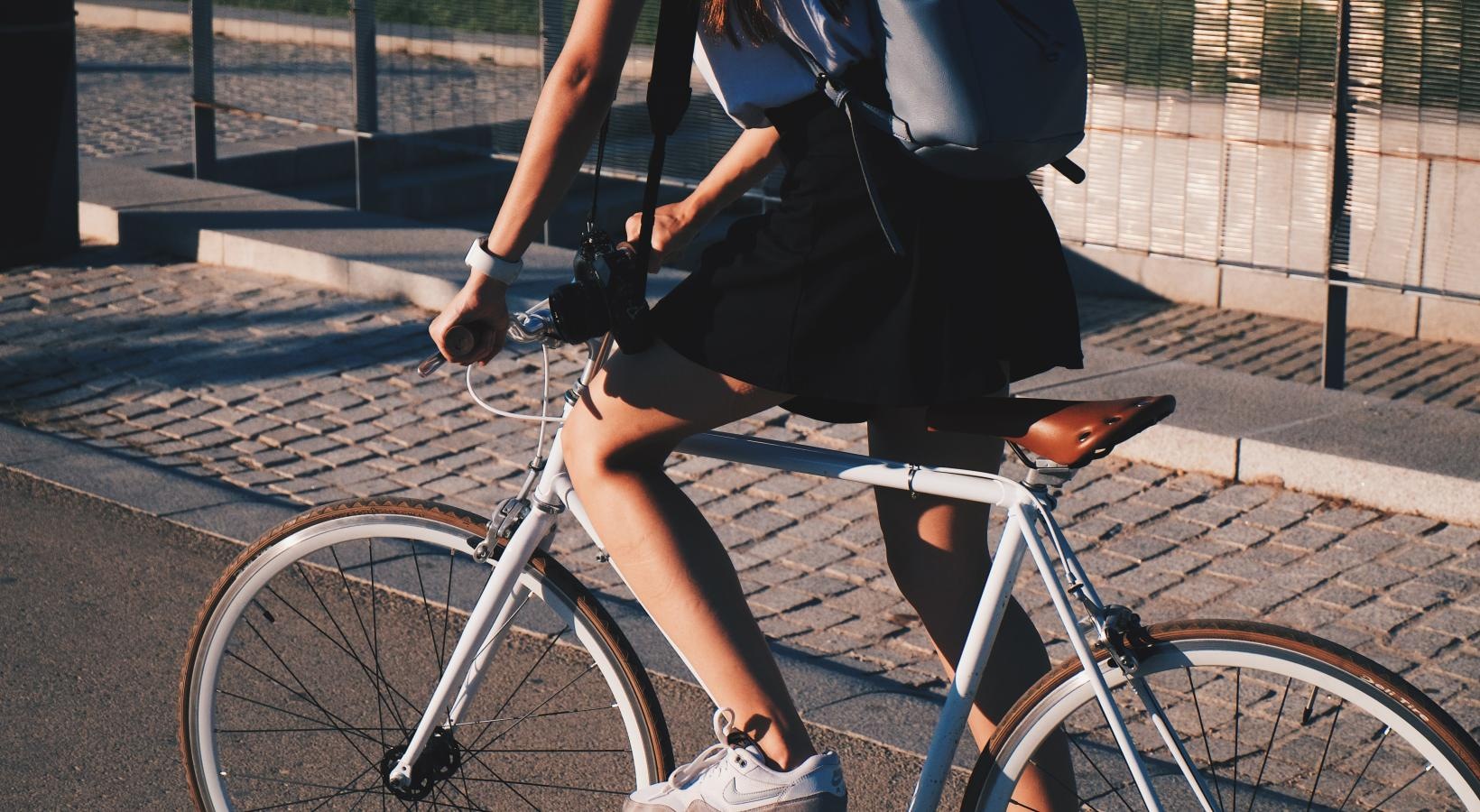 Find your perfect fit at FoundryLine a woman riding a bicycle