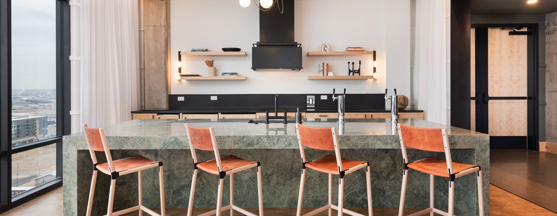kitchen with island seating